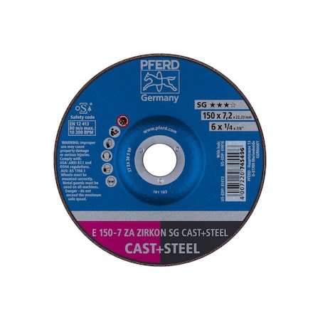 Pferd Grinding Wheel, 6" x1/4 61613